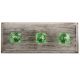 Green Glass Square Cut Wooden Hooks